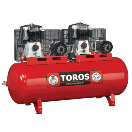 TOROS: ΑΕΡΟΣΥΜΠΙΕΣΤΗΣ ME 2 ΚΕΦΑΛΕΣ ΜΕ ΙΜΑΝΤΑ 500LIT/15HP-(7,5+7,5)HP ΜΕ ΠΙΝΑΚΑ Υ/Δ